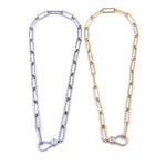 Ashley Gold Faceted CZ Lobster Clasp Necklace