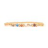 Ashley Gold Stainless Steel Gold Plated 6 Semi Precious Stone Ball Beaded Stretch Bracelet