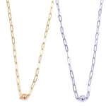 Ashley Gold Stainless Steel Single Ball Design Necklace
