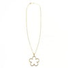 Ashley Gold Stainless Steel Gold Plated Open CZ Flower Pendant Long Necklace