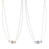 Ashley Gold Sterling Silver Center Bike Link Double Chain Necklace