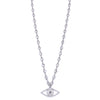 Ashley Gold Stainless Steel CZ Link Chain With CZ Evil Eye Pendent Necklace
