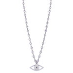 Ashley Gold Stainless Steel CZ Link Chain With CZ Evil Eye Pendent Necklace