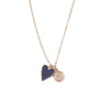 Ashley Gold Stainless Steel Gold Plated Double Charm Enamel Heart Necklace