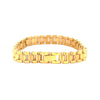 Ashley Gold Stainless Steel Gold Plated Boxy Link Men's Bracelet
