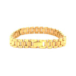 Ashley Gold Stainless Steel Gold Plated Boxy Link Men's Bracelet