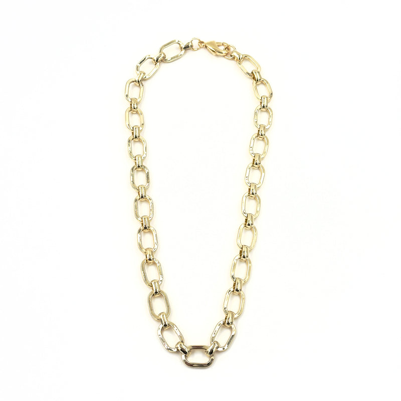 Ashley Gold Stainless Steel Gold Plated Chunky Cable Chain Necklace