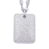 Ashley Gold Stainless Steel Gunmetal Steel Double CZ Link Necklace With CZ ID Pendant Necklace