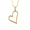 Ashley Gold Stainless Steel Gold Plated CZ Open Heart Pendant Long Necklace