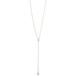 Ashley Gold Sterling Silver Gold Plated CZ Tear Drop Design Lariat Necklace