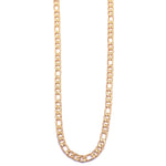 Ashley Gold Stainless Steel Gold Plated Faceted Figaro Men's Necklace