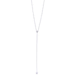 Ashley Gold Sterling Silver CZ Center And Drop Lariat Necklace