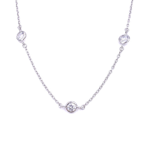 Ashley Gold Sterling Silver CZ By The Yard Design Necklace