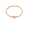 Ashley Gold Stainless Steel Gold Plated Stretch Ball Rainbow Design Bracelet