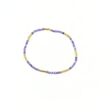 Ashley Gold Stainless Steel Gold Plated Alternate Semi Precious Stone Beaded Stretch Bracelet