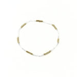 Ashley Gold Stainless Steel Gold Plated Alternate Semi Precious Stone Beaded Stretch Bracelet