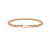 Ashley Gold Stainless Steel Single Pearl Beaded Ball Stretch Bracelet