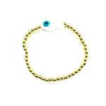 Ashley Gold Stainless Steel Gold Plated Ball Beaded Stretch Enamel Fish Design Bracelet
