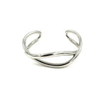 Ashley Gold Stainless Steel Swirl Design Bangle Bracelet