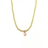 Ashley Gold Stainless Steel Gold Plated Pink Enamel Evil Eye Charm Beaded Necklace