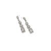 Ashley Gold Stainless Steel Round And Emerald Cut CZ Drop Earrings