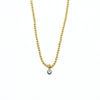 Ashley Gold Stainless Steel Gold Plated Blue Enamel Evil Eye Charm Beaded Necklace