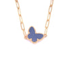 Ashley Gold Stainless Steel Gold Plated Enamel Butterfly Pendant Necklace