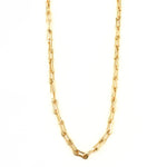 Ashley Gold Stainless Steel Gold Plated Pinched Link Chain Design Necklace