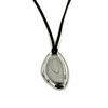 Ashley Gold Stainless Steel Gold Plated Oval Oblong Pendant With Suede Necklace