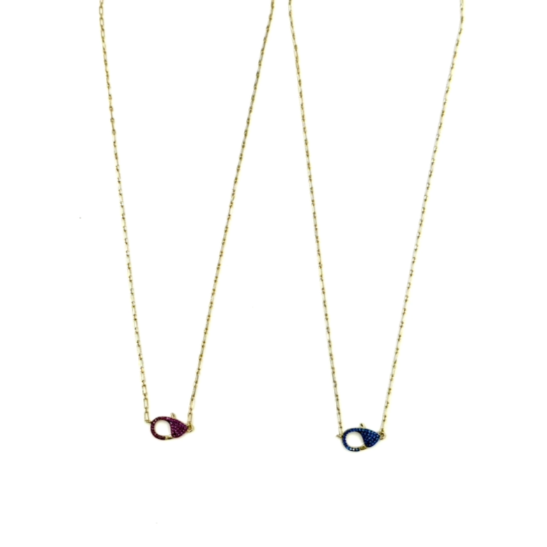 Ashley Gold Sterling Silver Gold Plated CZ Closure Necklace