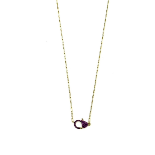 Ashley Gold Sterling Silver Gold Plated CZ Closure Necklace