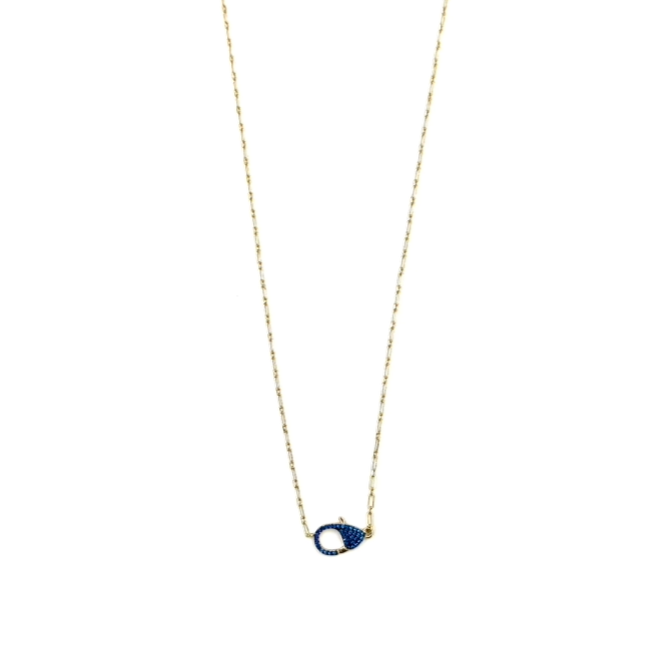 Ashley Gold Sterling Silver Gold Plated CZ Closure Necklace