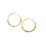Ashley Gold Stainless Steel Gold Plated 2" Twist Design Hoop Earrings