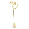 Ashley Gold Stainless Steel Gold Plated Link Design 1.5" Hoop Earrings