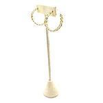 Ashley Gold Stainless Steel Gold Plated Link Design 1.5" Hoop Earrings