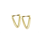 Ashley Gold Stainless Steel Gold Plated Double Triangle Layer Hoop Earrings