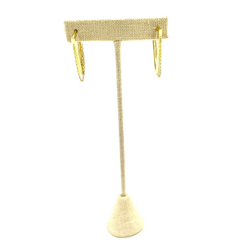 Ashley Gold Stainless Steel Gold Plated Double Triangle Layer Hoop Earrings