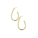 Ashley Gold Stainless Steel Gold Plated Teardrop Design Hoop Earrings