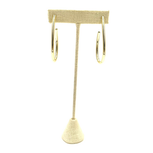 Ashley Gold Stainless Steel Gold Plated Teardrop Design Hoop Earrings