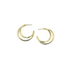Ashley Gold Stainless Steel Gold Plated Double Hoop Circle Design Earrings