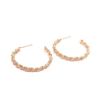 Ashley Gold Stainless Steel Gold Plated Twist Round Hoop Earrings