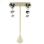 Ashley Gold Stainless Steel 3 Drop Heart Design Earrings