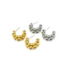 Ashley Gold Stainless Steel Multi Groove Hoop Earrings