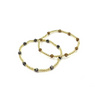 Ashley Gold Stainless Steel Gold Plated Assorted CZ Assorted Ball Cluster Stretch Beaded Design Bracelet