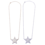 Ashley Gold Sterling Silver Large CZ Star Pendent Necklace
