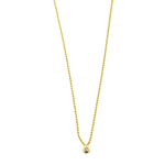 Ashley Gold Sterling Silver Gold Plated Beaded Link Teardrop Bezel Set CZ Necklace