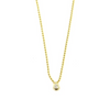 Ashley Gold Sterling Silver Gold Plated Beaded Link Teardrop Bezel Set CZ Necklace