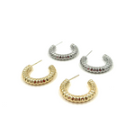 Ashley Gold Stainless Steel Coil Design Hoop Earrings