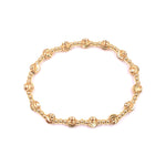 Ashley Gold Stainless Steel Gold Plated Twist Bead Beaded Stretch Beaded Bracelet