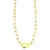 Ashley Gold Stainless Steel Neon Enamel Lock Necklace